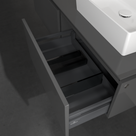 Тумба під раковину Villeroy & Boch Legato 140х38 см МДФ/ДСП глянсовий сірий B61500FP