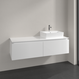 Тумба під раковину Villeroy & Boch Legato 140х38 см МДФ/ДСП білий глянсовий B61500DH