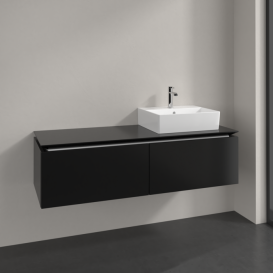 Тумба під раковину Villeroy&Boch Legato 140х38 см МДФ/ДСП чорний матовий лак B61500PD
