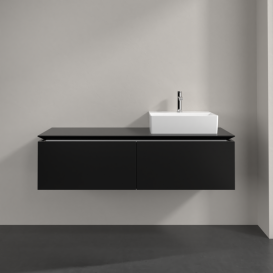 Тумба під раковину Villeroy&Boch Legato 140х38 см МДФ/ДСП чорний матовий лак B61500PD