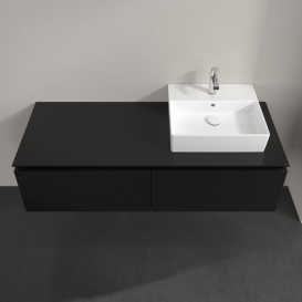 Тумба під раковину Villeroy&Boch Legato 140х38 см МДФ/ДСП чорний матовий лак B61500PD