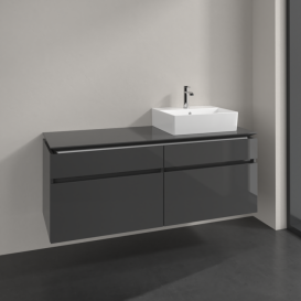 Тумба під раковину Villeroy & Boch Legato 140х55 см МДФ/ДСП глянсовий сірий B61600FP