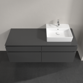 Тумба під раковину Villeroy & Boch Legato 140х55 см МДФ/ДСП глянсовий сірий B61600FP