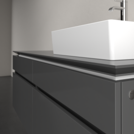 Тумба під раковину Villeroy & Boch Legato 140х55 см МДФ/ДСП глянсовий сірий B61600FP