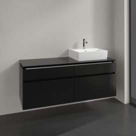 Тумба под раковину Villeroy & Boch Legato 140х55 см МДФ/ДСП черный матовый лак B61600PD