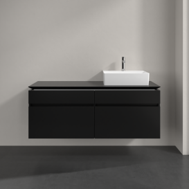 Тумба под раковину Villeroy & Boch Legato 140х55 см МДФ/ДСП черный матовый лак B61600PD