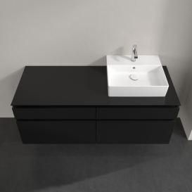 Тумба под раковину Villeroy & Boch Legato 140х55 см МДФ/ДСП черный матовый лак B61600PD