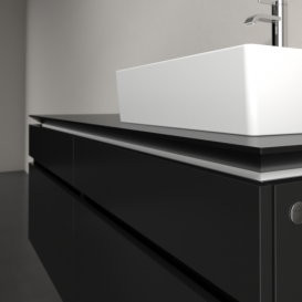 Тумба под раковину Villeroy & Boch Legato 140х55 см МДФ/ДСП черный матовый лак B61600PD