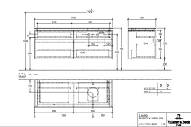 Тумба під раковину Villeroy & Boch Legato 140х55 см ДСП дуб канзас B61600RH