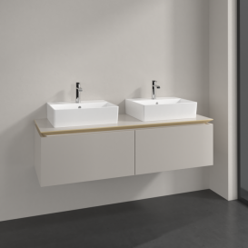 Тумба під раковину Villeroy & Boch Legato 140х38 см ДСП ніжно-сірий B66800VK