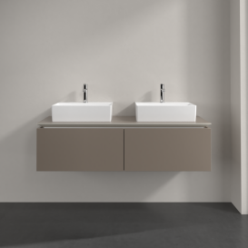 Тумба під раковину Villeroy & Boch Legato 140х38 см ДСП сірий трюфель B66800VG