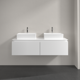 Тумба під раковину Villeroy & Boch Legato 140х38 см ДСП білий матовий B66800MS