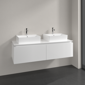 Тумба під раковину Villeroy & Boch Legato 140х38 см МДФ/ДСП білий глянсовий B66800DH