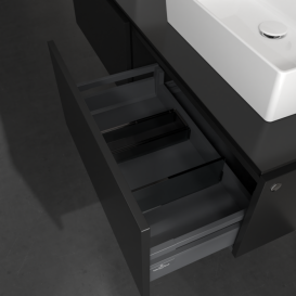 Тумба під раковину Villeroy&Boch Legato 140х38 см МДФ/ДСП чорний матовий лак B66800PD