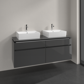 Тумба під раковину Villeroy & Boch Legato 140х55 см МДФ/ДСП глянсовий сірий B66900FP