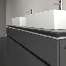 Тумба під раковину Villeroy & Boch Legato 140х55 см МДФ/ДСП глянсовий сірий B66900FP