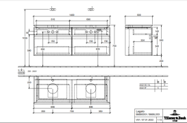 Тумба під раковину Villeroy & Boch Legato 140х55 см ДСП біле дерево B66900E8