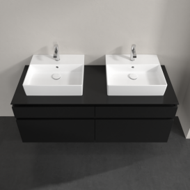 Тумба под раковину Villeroy & Boch Legato 140х55 см МДФ/ДСП черный матовый лак B66900PD