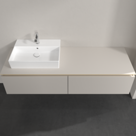 Тумба під раковину Villeroy & Boch Legato 160х38 см ДСП ніжно-сірий B67200VK