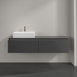 Тумба під раковину Villeroy & Boch Legato 160х38 см МДФ/ДСП глянсовий сірий B67200FP