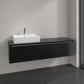 Тумба під раковину Villeroy&Boch Legato 160х38 см МДФ/ДСП чорний матовий лак B67200PD