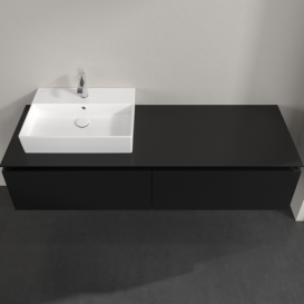 Тумба під раковину Villeroy&Boch Legato 160х38 см МДФ/ДСП чорний матовий лак B67200PD