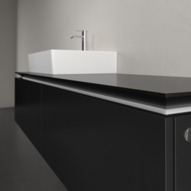 Тумба під раковину Villeroy&Boch Legato 160х38 см МДФ/ДСП чорний матовий лак B67200PD