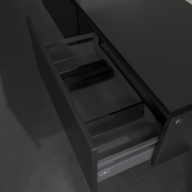 Тумба під раковину Villeroy&Boch Legato 160х38 см МДФ/ДСП чорний матовий лак B67200PD