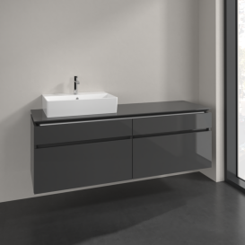 Тумба під раковину Villeroy & Boch Legato 160х55 см МДФ/ДСП глянсовий сірий B67300FP