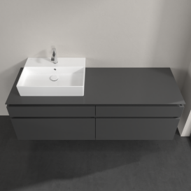 Тумба під раковину Villeroy & Boch Legato 160х55 см МДФ/ДСП глянсовий сірий B67300FP