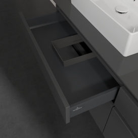 Тумба під раковину Villeroy & Boch Legato 160х55 см МДФ/ДСП глянсовий сірий B67300FP