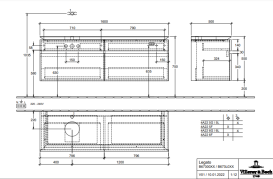 Тумба під раковину Villeroy & Boch Legato 160х55 см ДСП білий матовий B67300MS