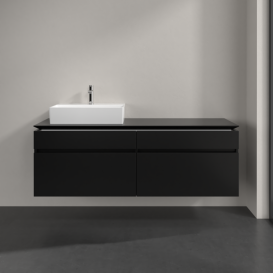 Тумба под раковину Villeroy & Boch Legato 160х55 см МДФ/ДСП черный матовый лак B67300PD