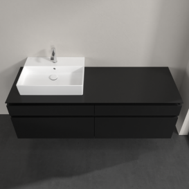 Тумба под раковину Villeroy & Boch Legato 160х55 см МДФ/ДСП черный матовый лак B67300PD