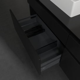 Тумба под раковину Villeroy & Boch Legato 160х55 см МДФ/ДСП черный матовый лак B67300PD