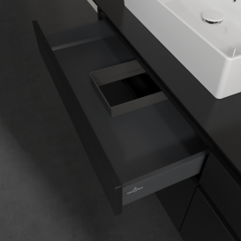 Тумба под раковину Villeroy & Boch Legato 160х55 см МДФ/ДСП черный матовый лак B67300PD