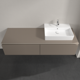 Тумба під раковину Villeroy & Boch Legato 160х38 см ДСП сірий трюфель B67400VG