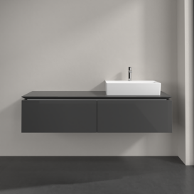 Тумба під раковину Villeroy & Boch Legato 160х38 см МДФ/ДСП глянсовий сірий B67400FP