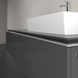 Тумба під раковину Villeroy & Boch Legato 160х38 см МДФ/ДСП глянсовий сірий B67400FP