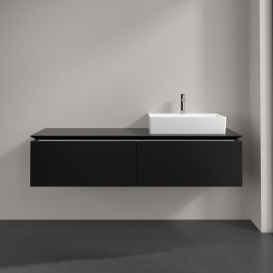 Тумба под раковину Villeroy & Boch Legato 160х38 см МДФ/ДСП черный матовый лак B67400PD