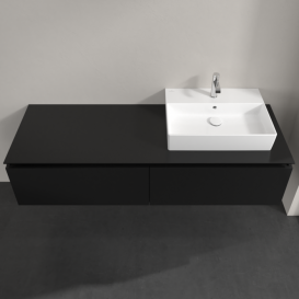 Тумба под раковину Villeroy & Boch Legato 160х38 см МДФ/ДСП черный матовый лак B67400PD