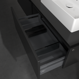Тумба под раковину Villeroy & Boch Legato 160х38 см МДФ/ДСП черный матовый лак B67400PD