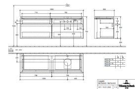 Тумба під раковину Villeroy & Boch Legato 160х55 см ДСП дуб аризона B67500VH