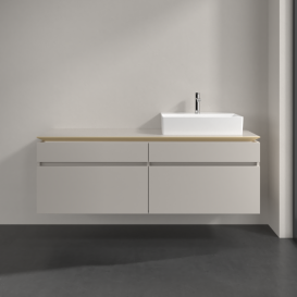 Тумба під раковину Villeroy & Boch Legato 160х55 см ДСП ніжно-сірий B67500VK