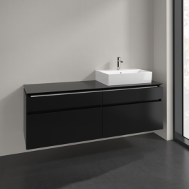 Тумба під раковину Villeroy&Boch Legato 160х55 см МДФ/ДСП чорний матовий лак B67500PD