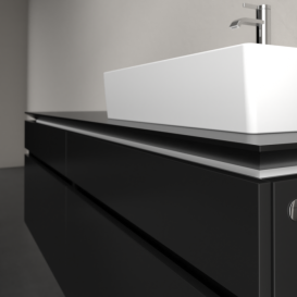 Тумба під раковину Villeroy&Boch Legato 160х55 см МДФ/ДСП чорний матовий лак B67500PD