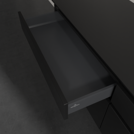 Тумба під раковину Villeroy&Boch Legato 160х55 см МДФ/ДСП чорний матовий лак B67500PD