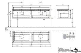Тумба під раковину Villeroy & Boch Legato 160х38 см МДФ/ДСП глянсовий сірий B67600FP