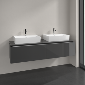 Тумба під раковину Villeroy & Boch Legato 160х38 см МДФ/ДСП глянсовий сірий B67600FP