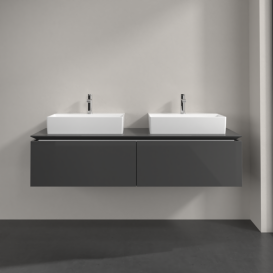 Тумба під раковину Villeroy & Boch Legato 160х38 см МДФ/ДСП глянсовий сірий B67600FP